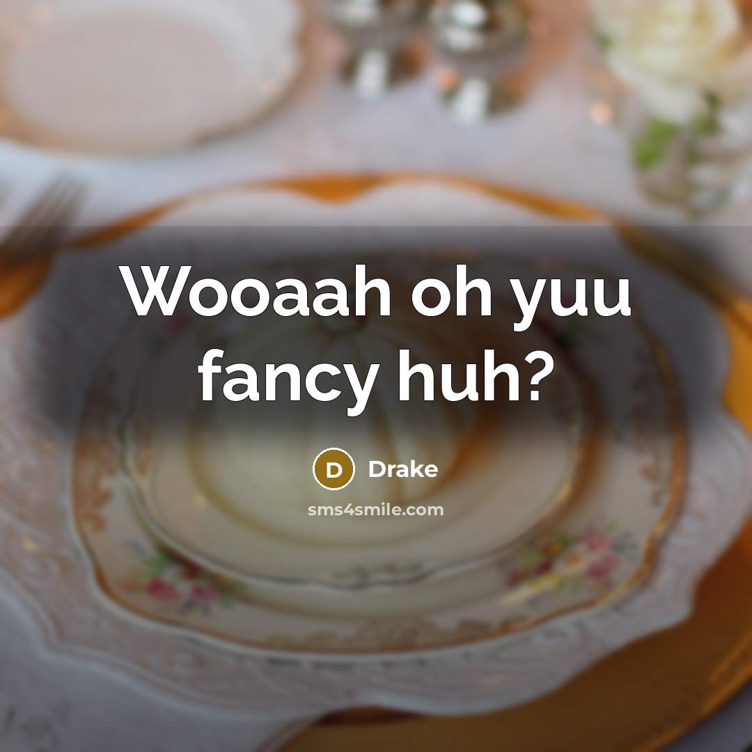 “Wooaah oh yuu fancy huh?…” quote by Drake