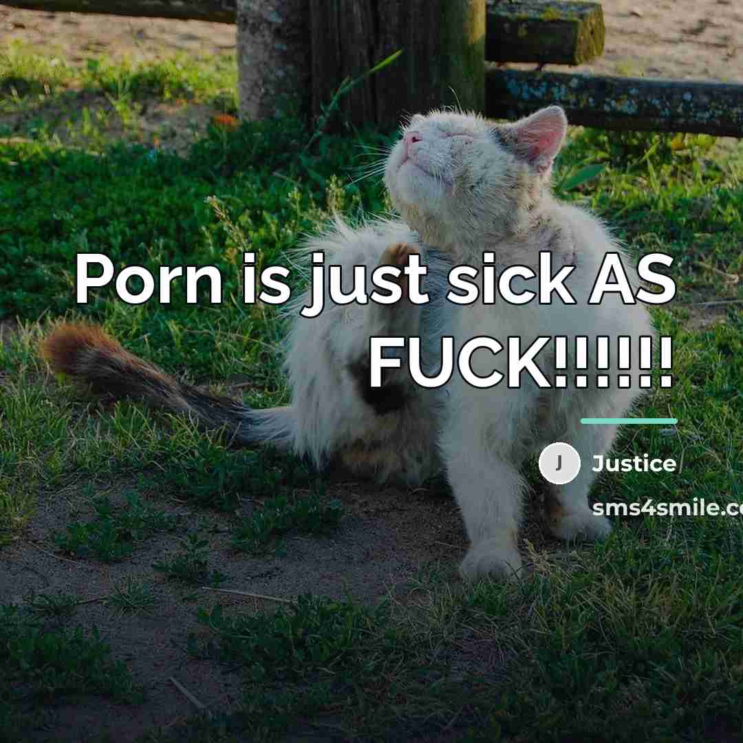 “Porn is just sick AS FUCK!!!!!!…” quote by Justice