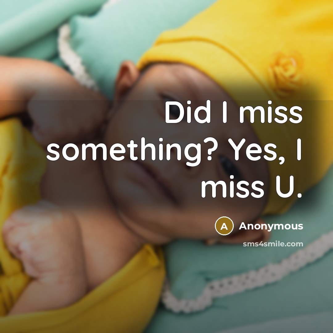 “Did I miss something? Yes, I miss U.…” quote by Anonymous