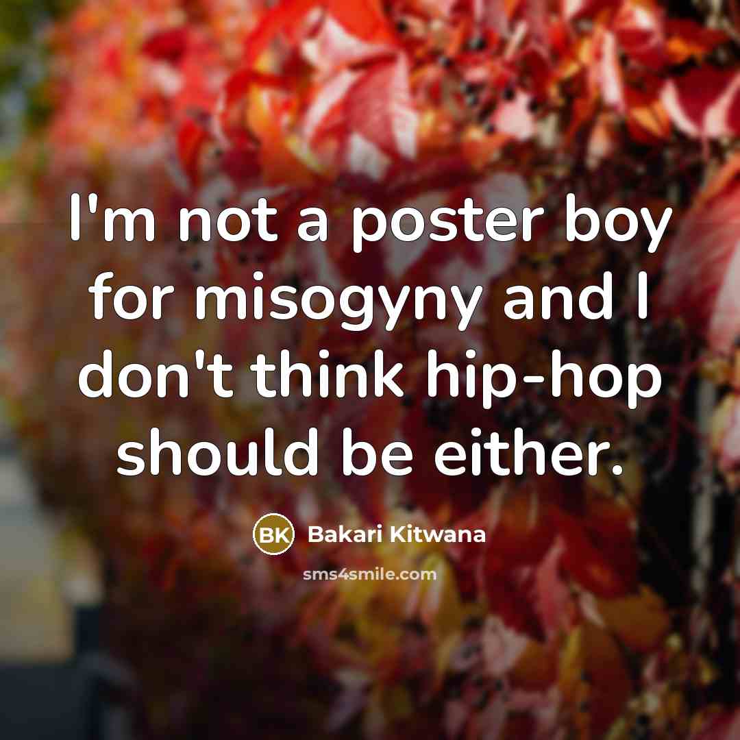 “I'm not a poster boy for misogyny and I don't…” quote by Bakari Kitwana