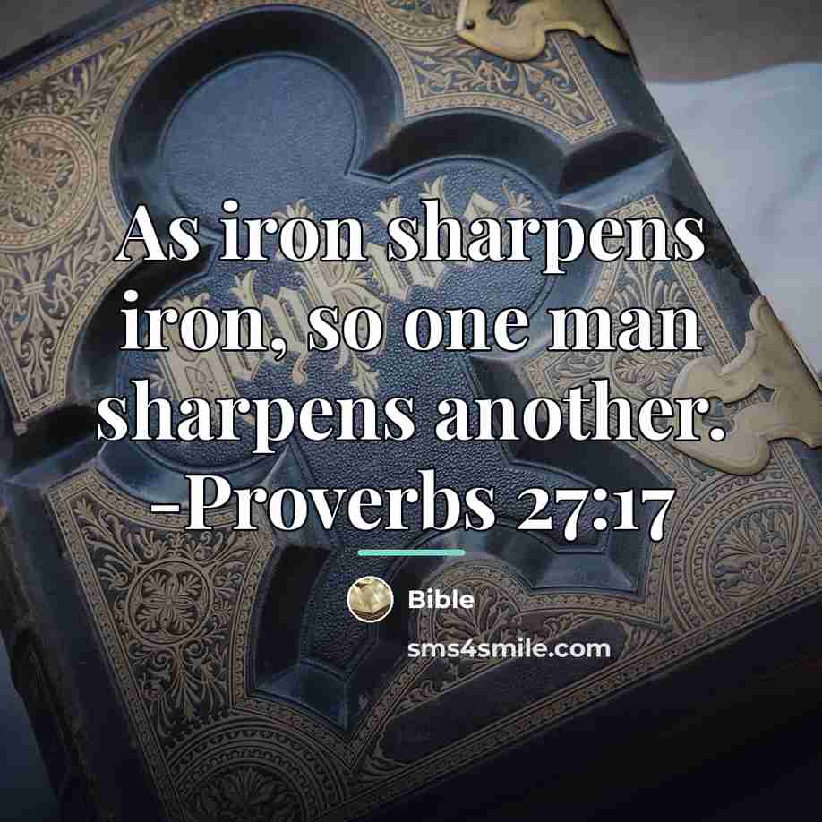 “As iron sharpens iron, so one man sharpens another. -Proverbs…” quote by Bible