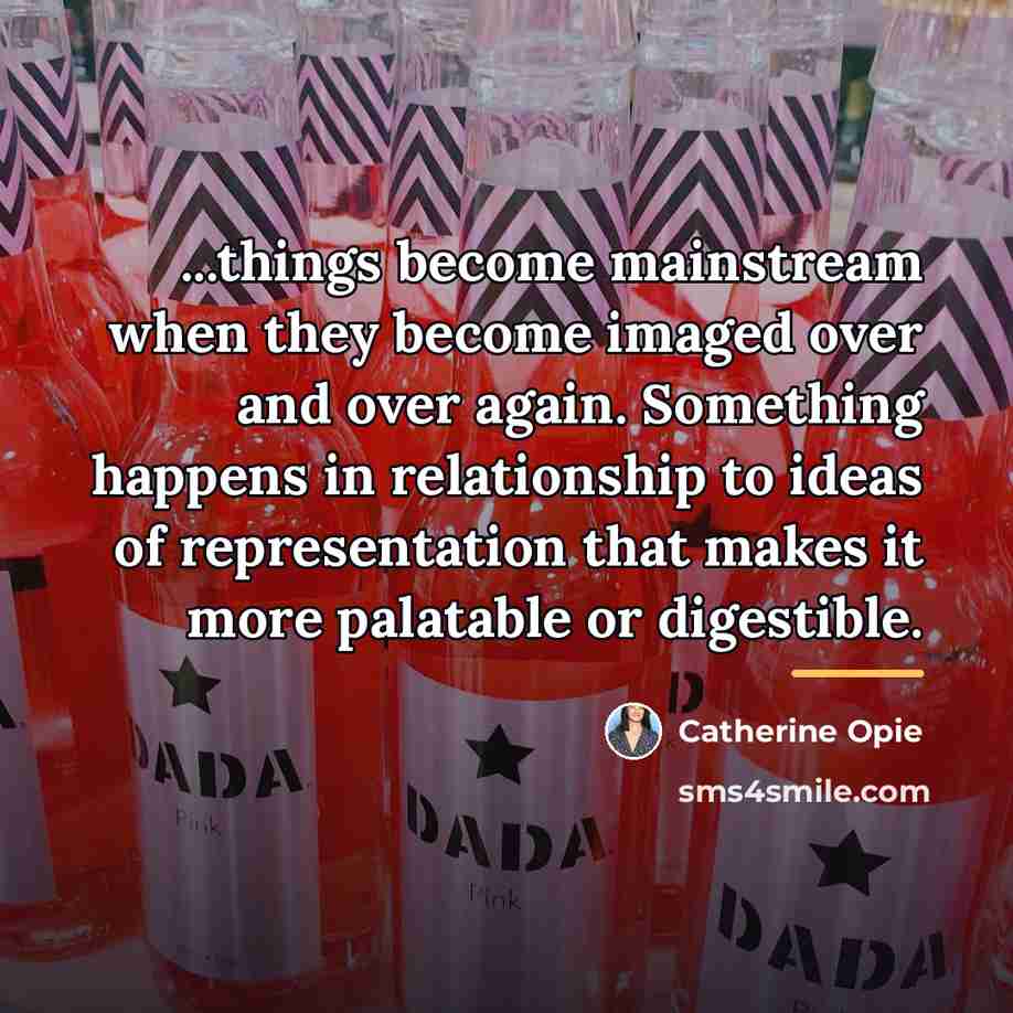 “...things become mainstream when they become imaged over and over…” quote by Catherine Opie