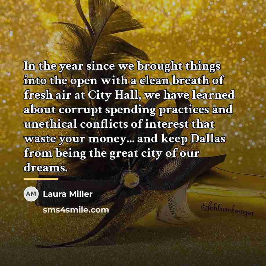 “In the year since we brought things into the open…” quote by Laura Miller