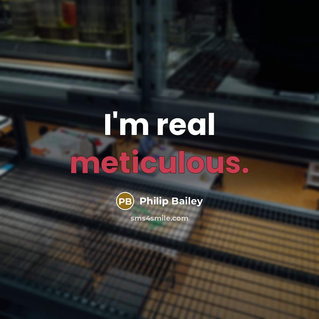 “I'm real meticulous.…” quote by Philip Bailey