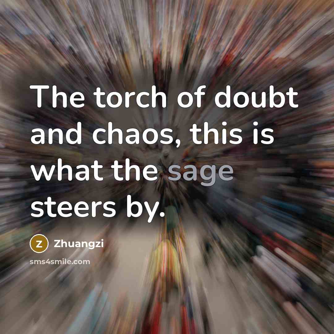 “The torch of doubt and chaos, this is what the…” quote by Zhuangzi
