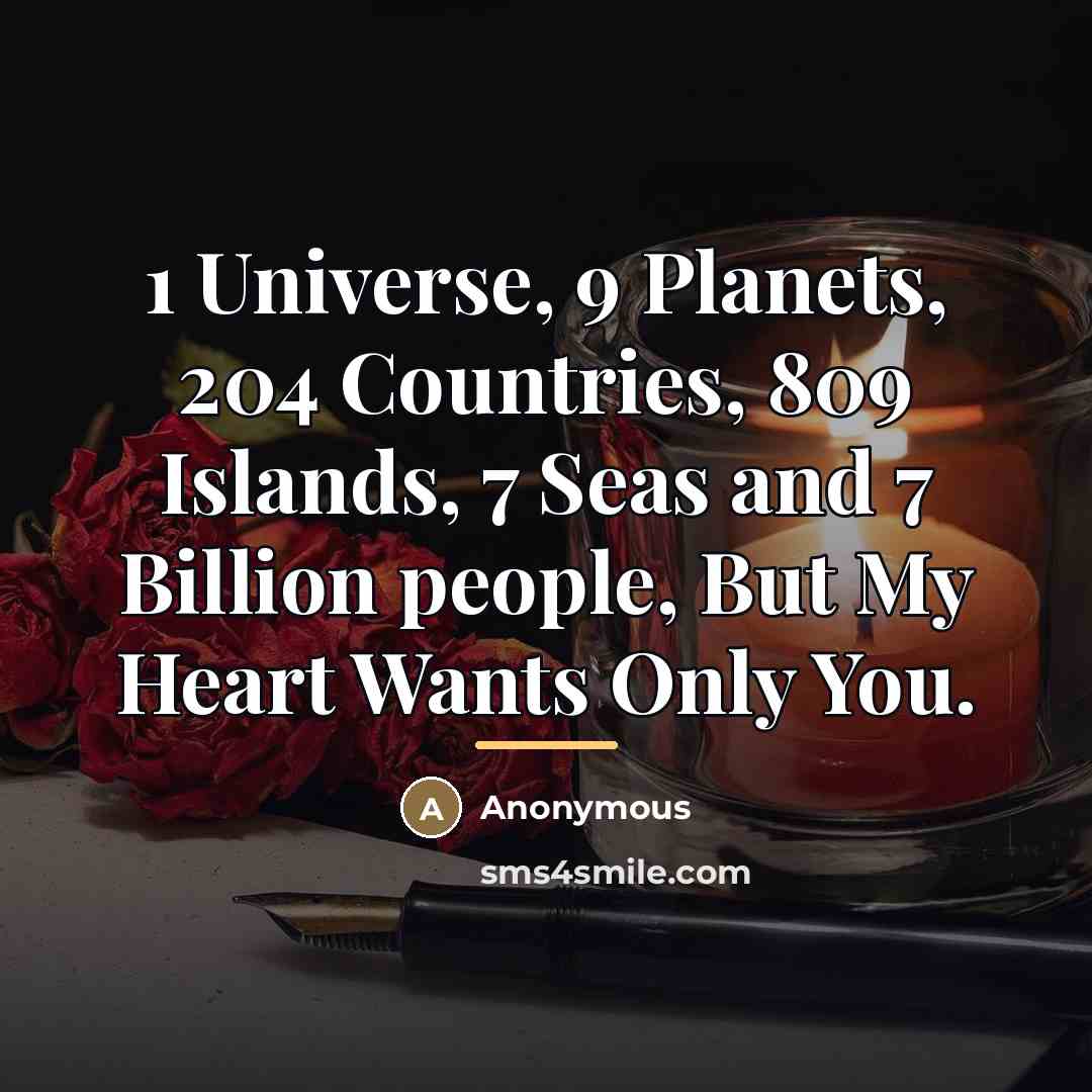 “1 Universe, 9 Planets, 204 Countries, 809 Islands, 7 Seas…” quote by Anonymous