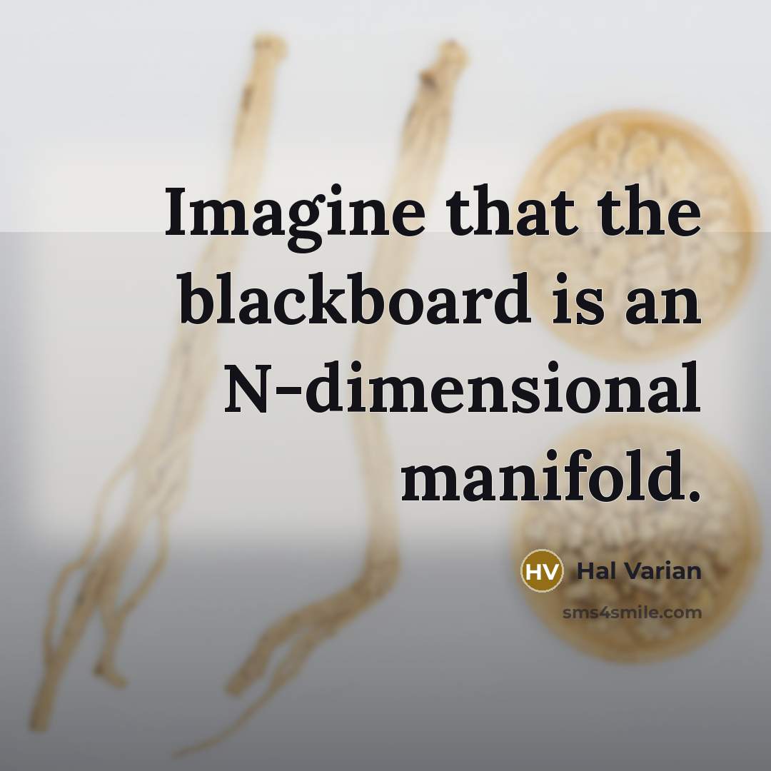 “Imagine that the blackboard is an N-dimensional manifold.…” quote by Hal Varian