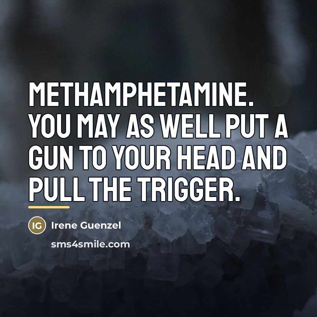 “Methamphetamine. You may as well put a gun to your…” quote by Irene Guenzel