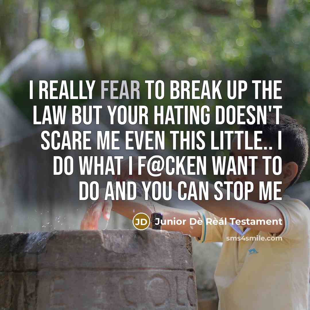 “I really Fear to Break up the Law but your…” quote by Junior Dè Rèál Testament