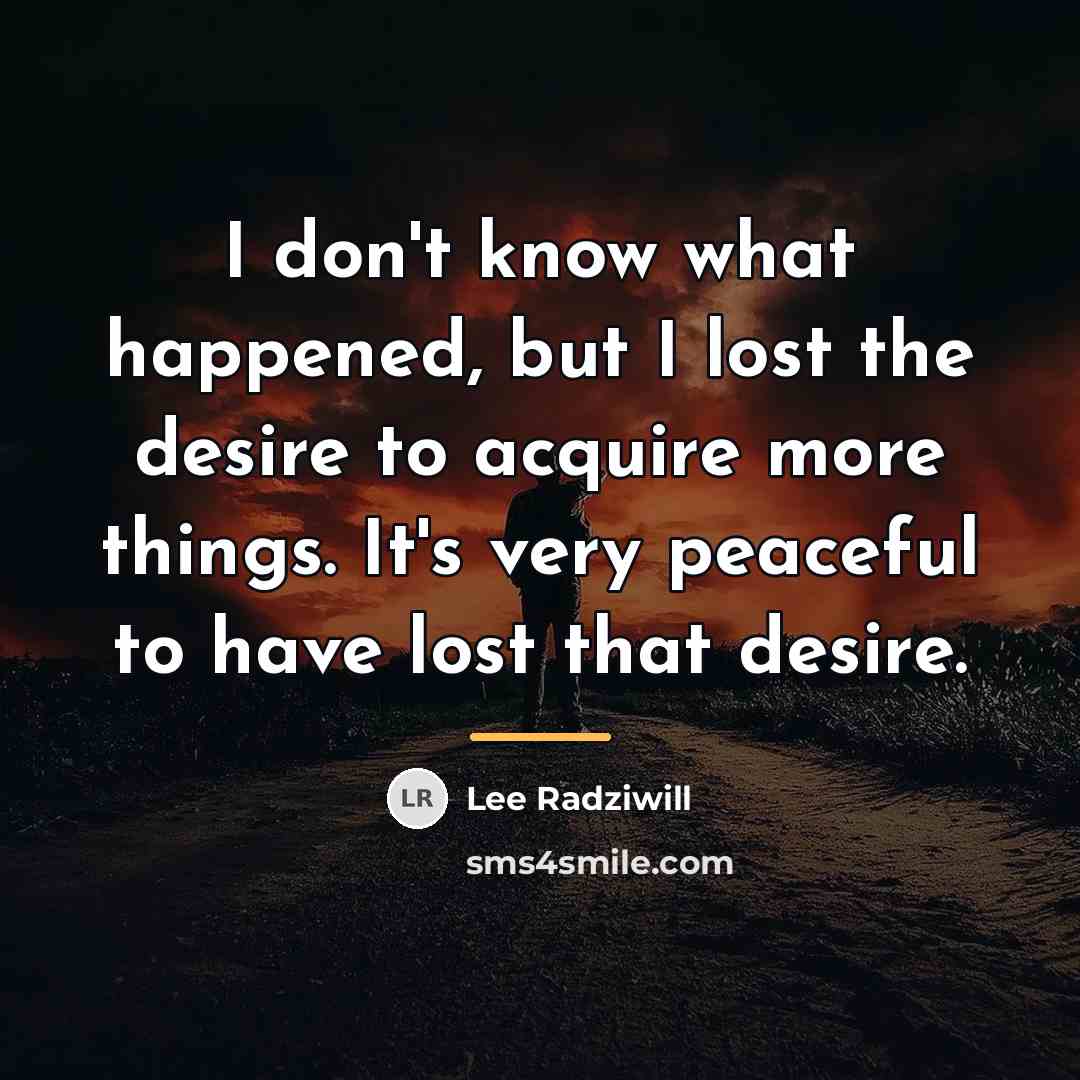 “I don't know what happened, but I lost the desire…” quote by Lee Radziwill