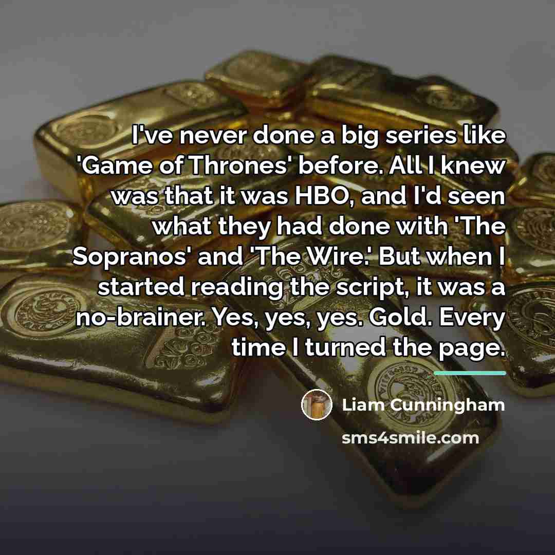 “I've never done a big series like 'Game of Thrones'…” quote by Liam Cunningham