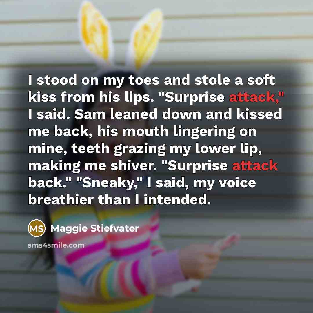 “I stood on my toes and stole a soft kiss…” quote by Maggie Stiefvater
