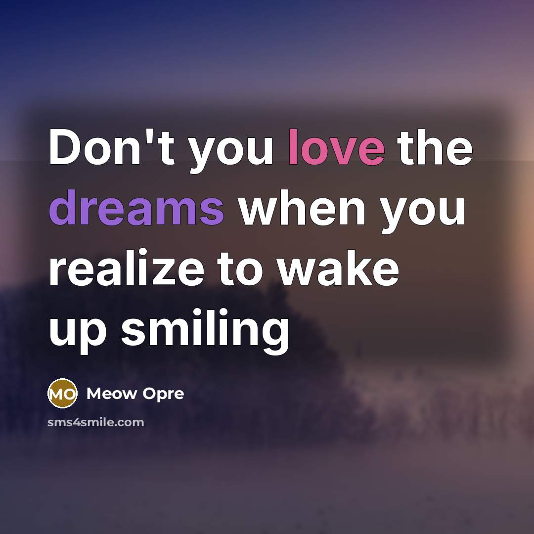 “Don't you love the dreams when you realize to wake…” quote by Meow Opre
