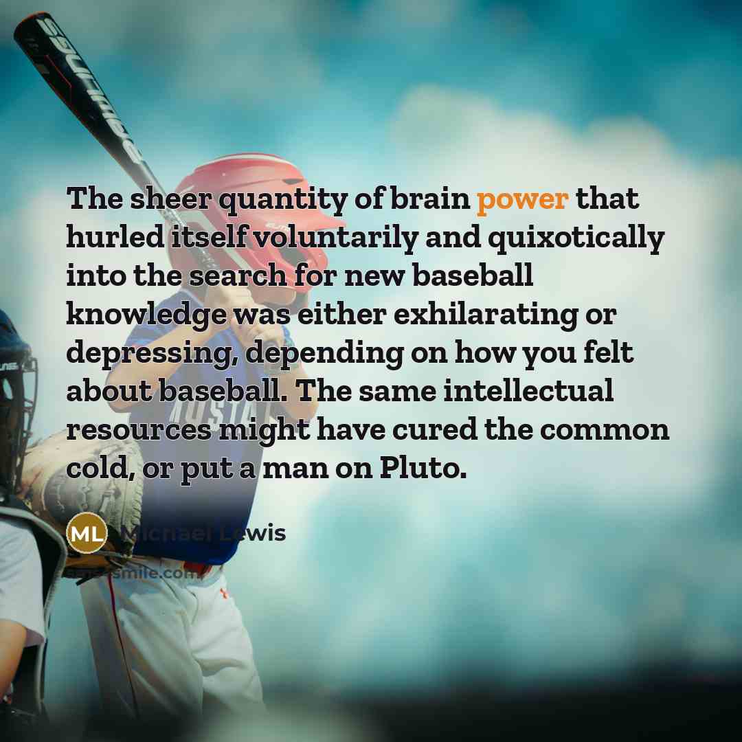“The sheer quantity of brain power that hurled itself voluntarily…” quote by Michael Lewis