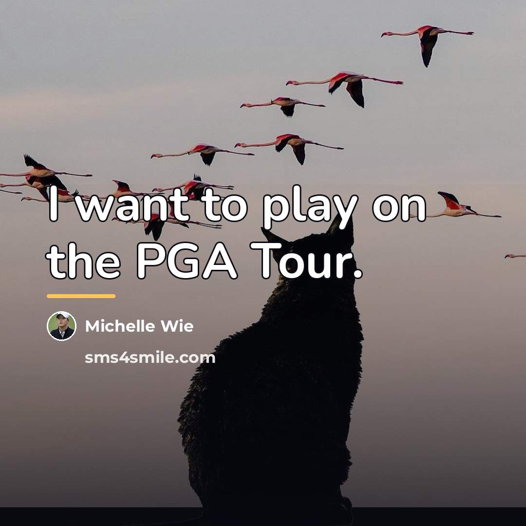 “I want to play on the PGA Tour.…” quote by Michelle Wie