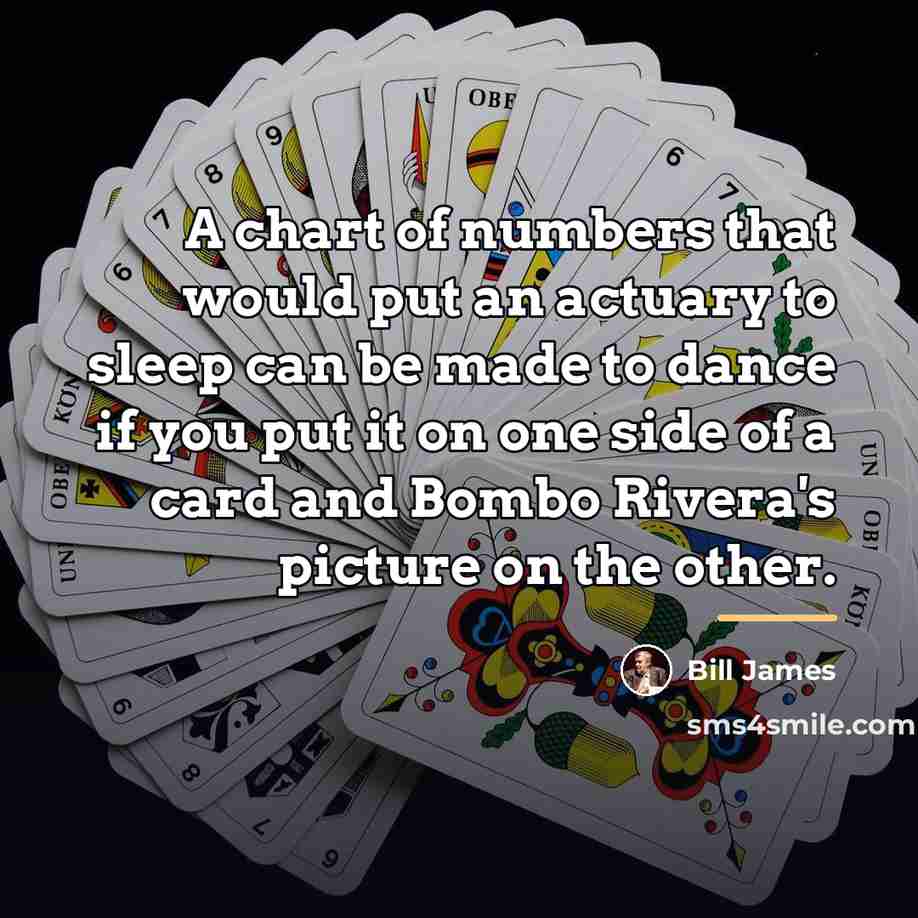 “A chart of numbers that would put an actuary to…” quote by Bill James
