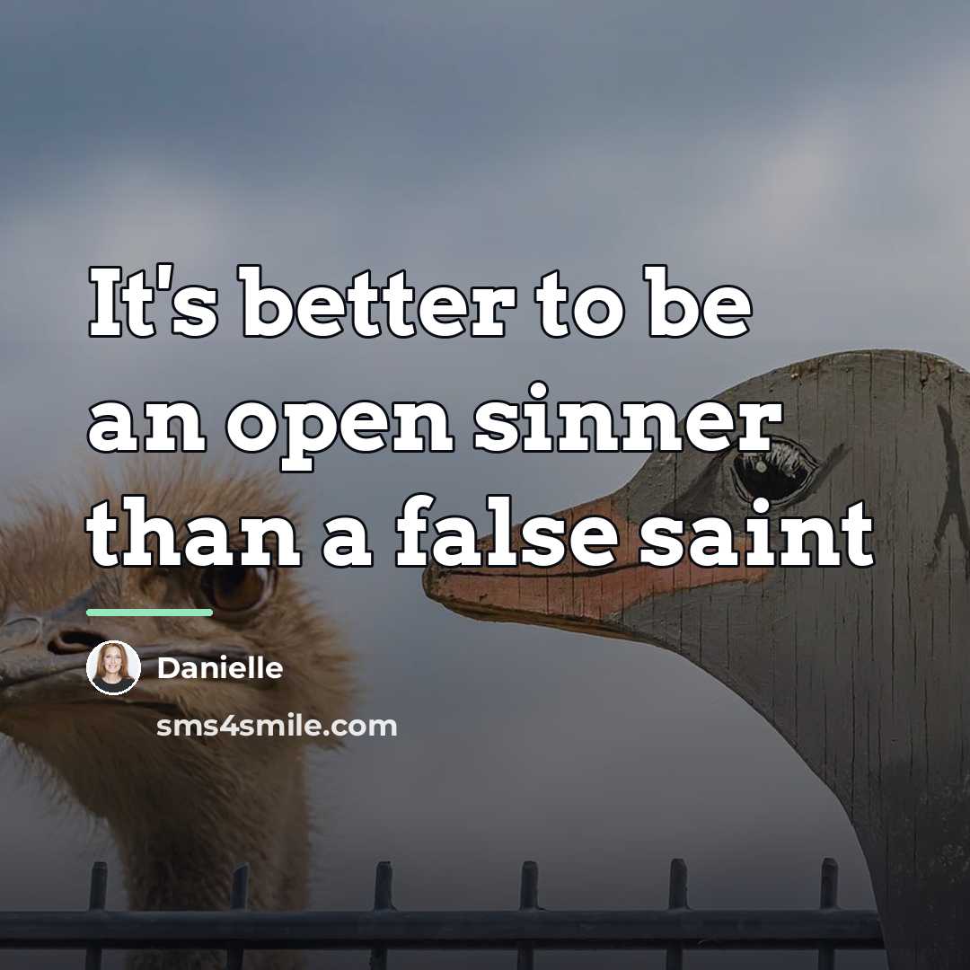 “It's better to be an open sinner than a false…” quote by Danielle