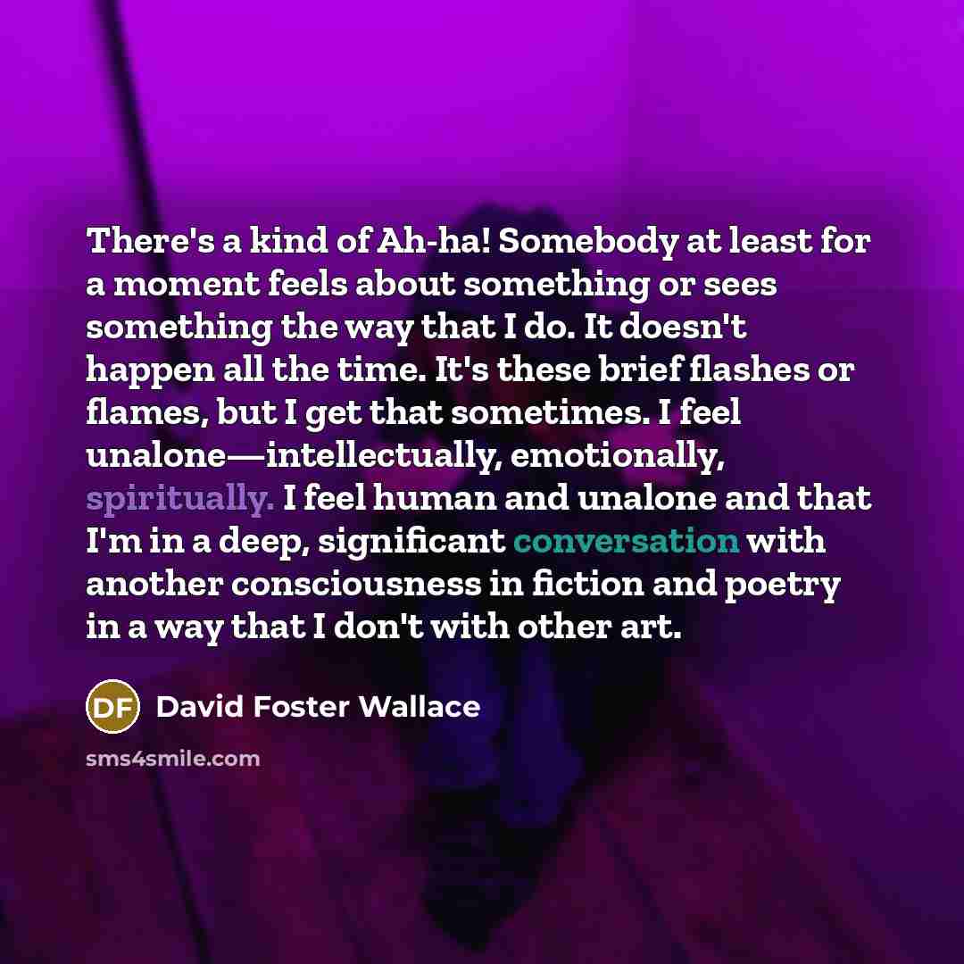 “There's a kind of Ah-ha! Somebody at least for a…” quote by David Foster Wallace