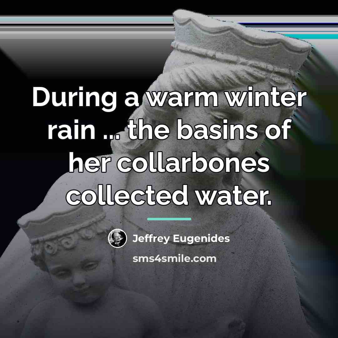 “During a warm winter rain ... the basins of her…” quote by Jeffrey Eugenides