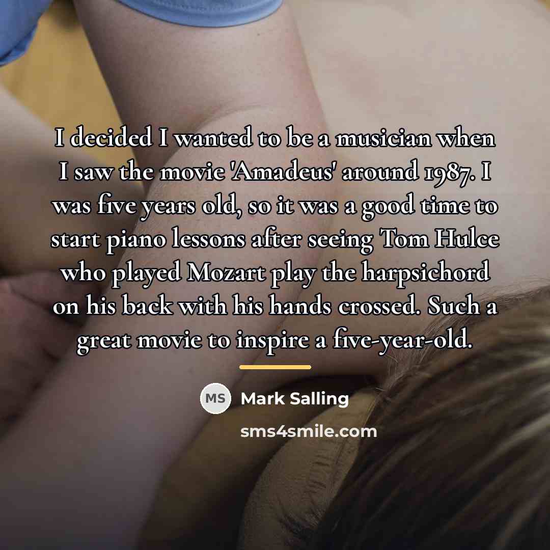“I decided I wanted to be a musician when I…” quote by Mark Salling