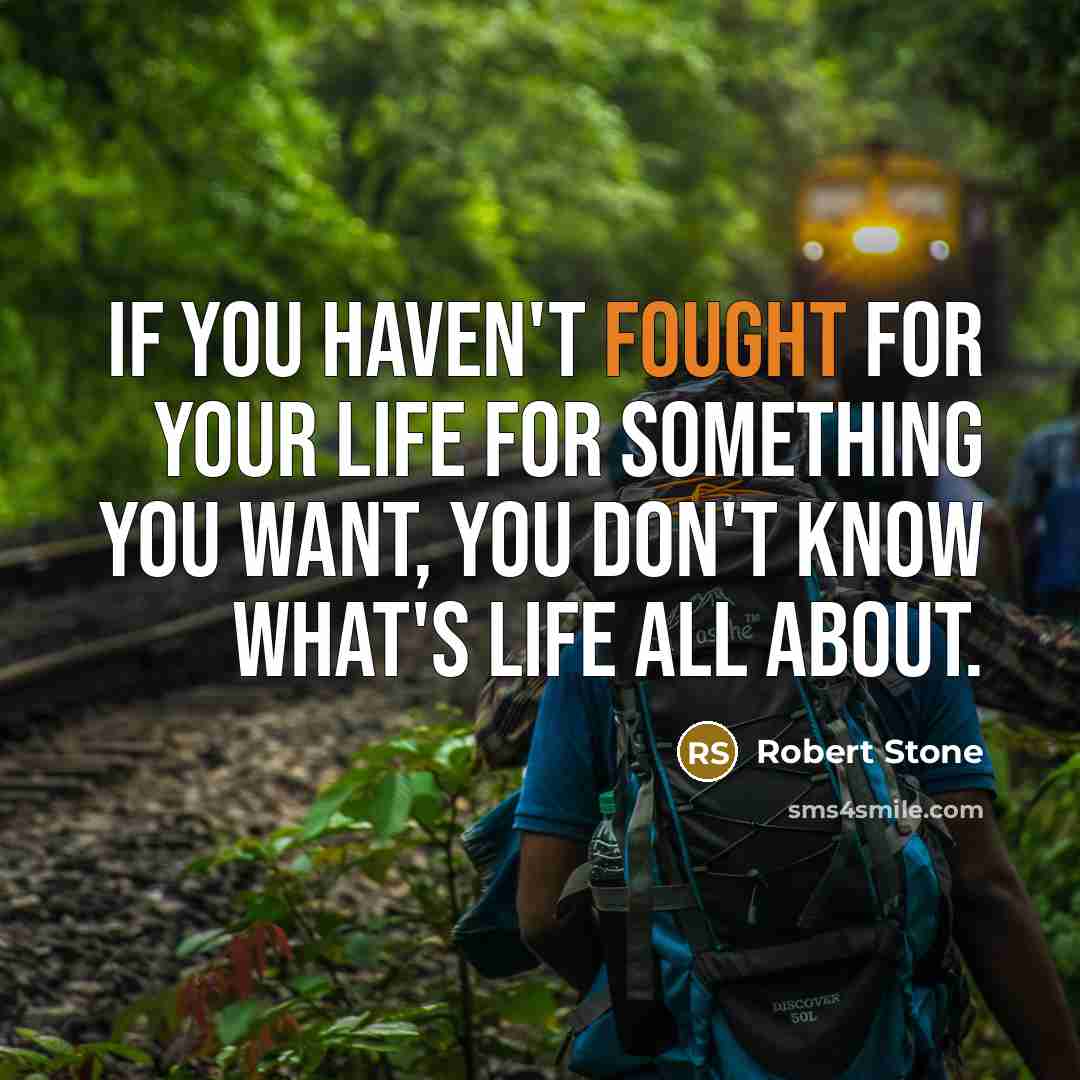 “If you haven't fought for your life for something you…” quote by Robert Stone