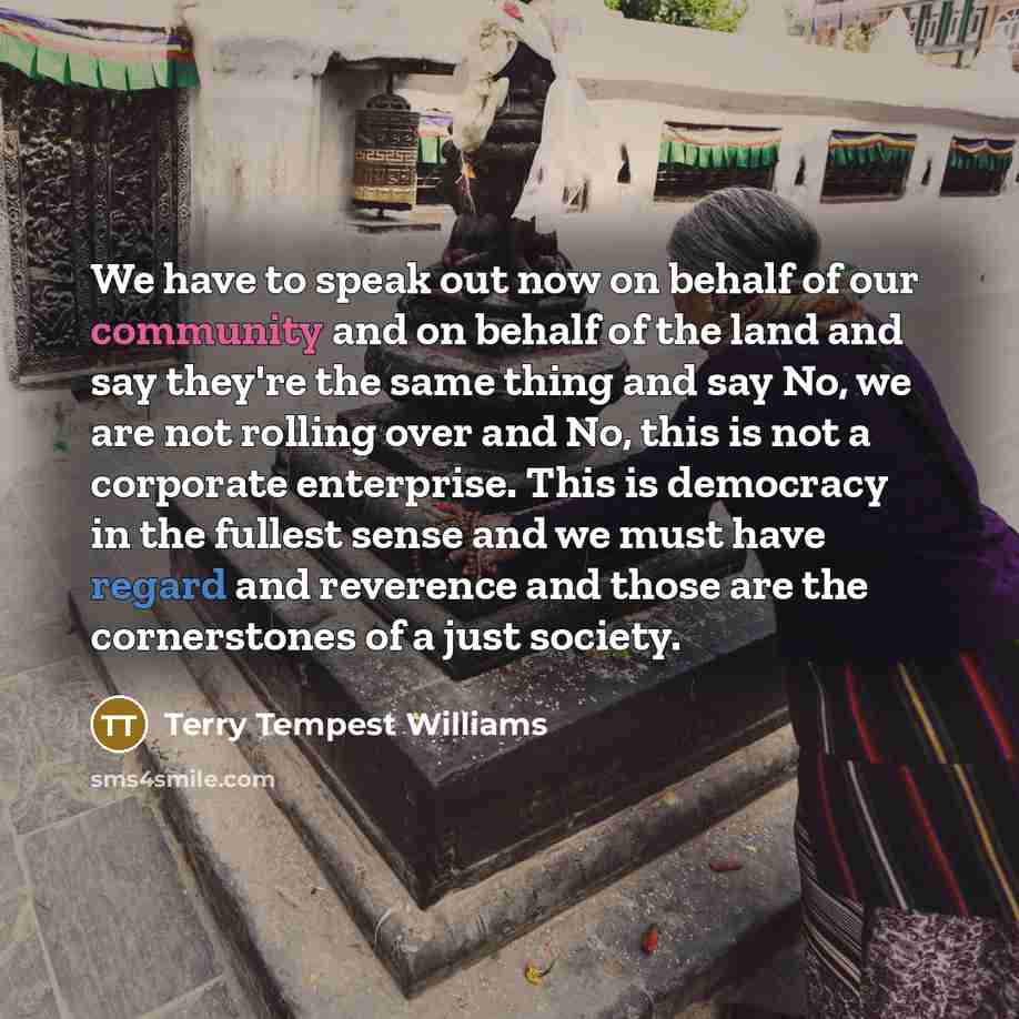 “We have to speak out now on behalf of our…” quote by Terry Tempest Williams