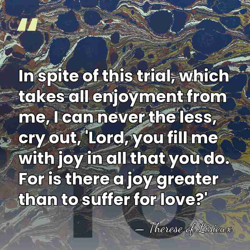 In spite of this trial, which takes all enjoyment from me, I&hellip; - Therese of Lisieux