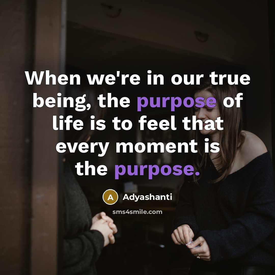 “When we're in our true being, the purpose of life…” quote by Adyashanti