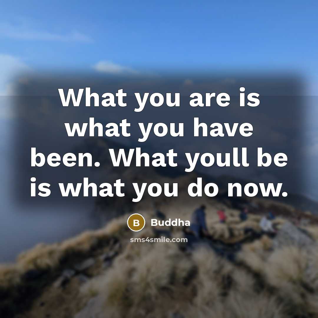 “What you are is what you have been. What youll…” quote by Buddha