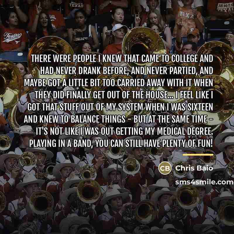 “There were people I knew that came to college and…” quote by Chris Baio