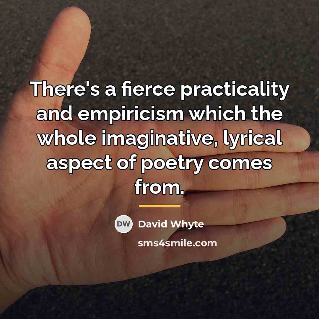 “There's a fierce practicality and empiricism which the whole imaginative,…” quote by David Whyte