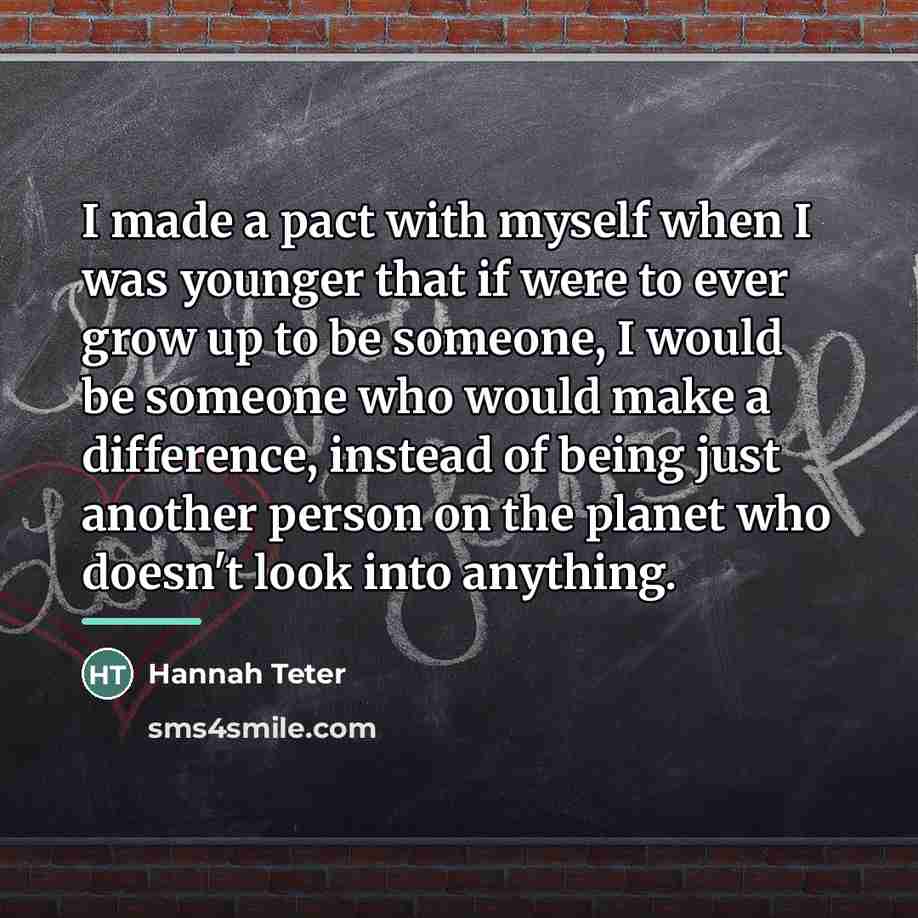 “I made a pact with myself when I was younger…” quote by Hannah Teter