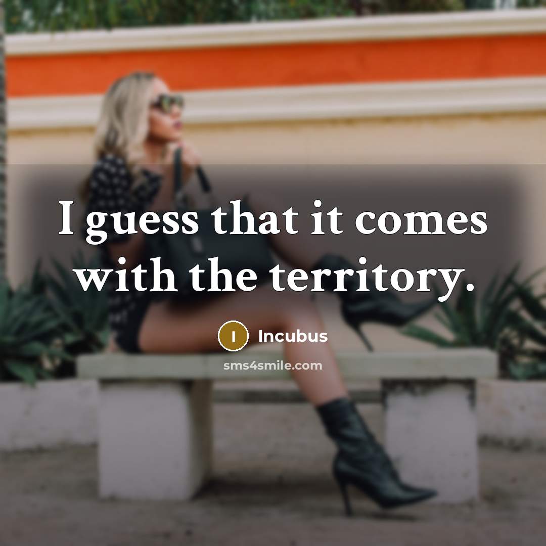 “I guess that it comes with the territory.…” quote by Incubus