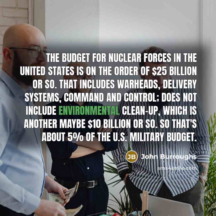 “The budget for nuclear forces in the United States is…” quote by John Burroughs
