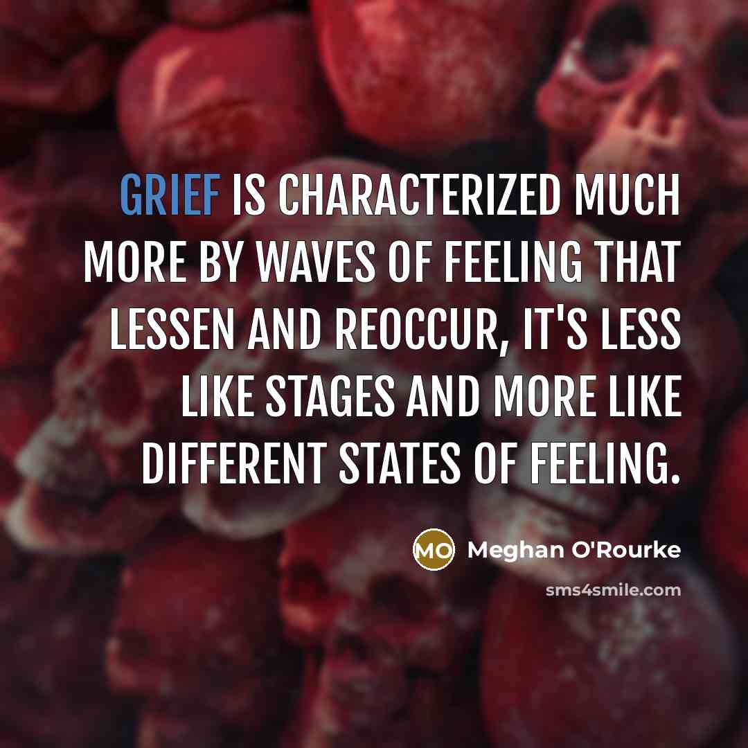 “Grief is characterized much more by waves of feeling that…” quote by Meghan O'Rourke