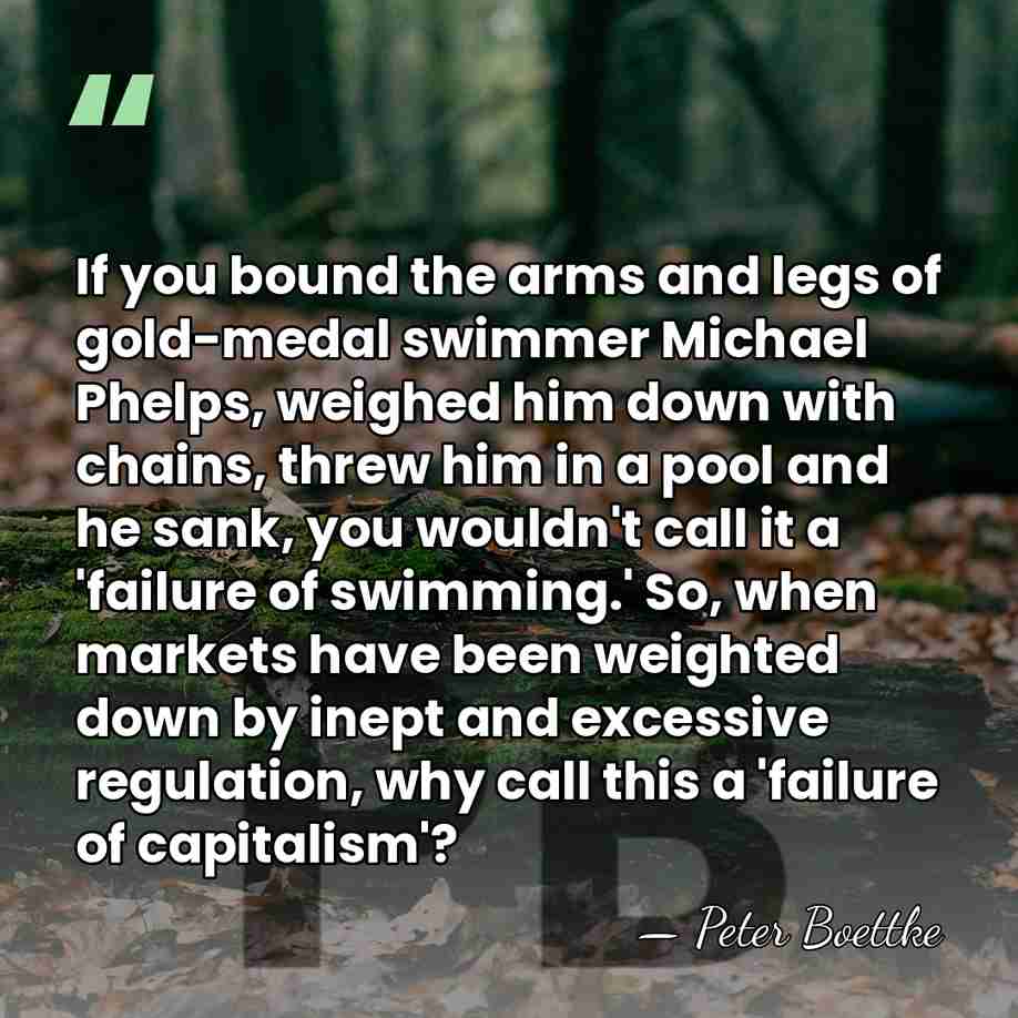 If you bound the arms and legs of gold-medal swimmer Michael Phelps,&hellip; - Peter Boettke