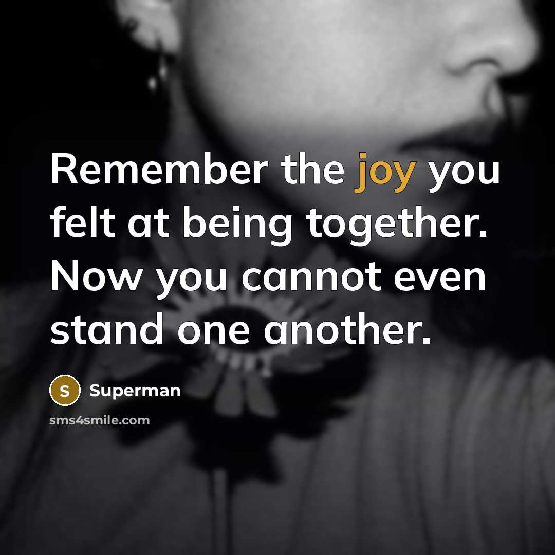 “Remember the joy you felt at being together. Now you…” quote by Superman
