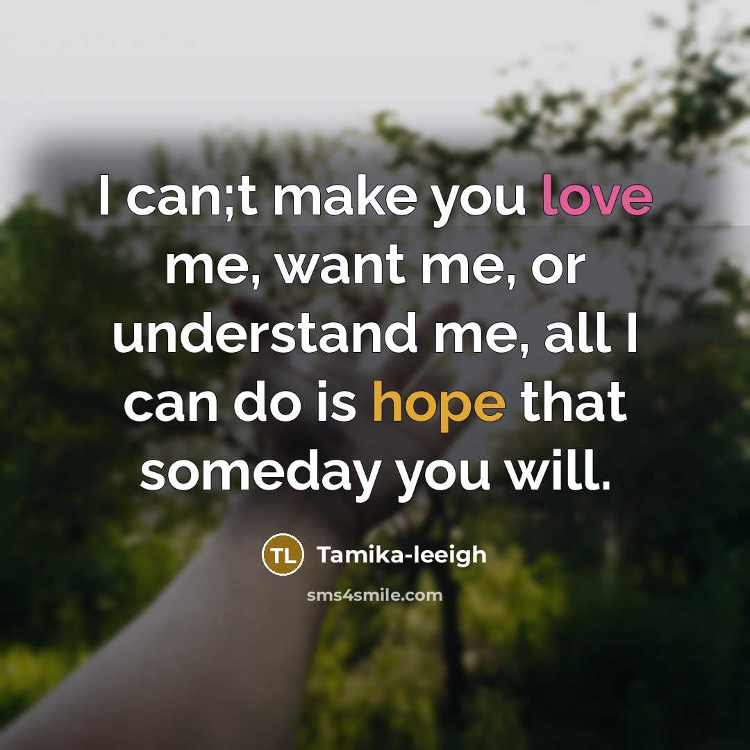 “I can;t make you love me, want me, or understand…” quote by Tamika-leeigh