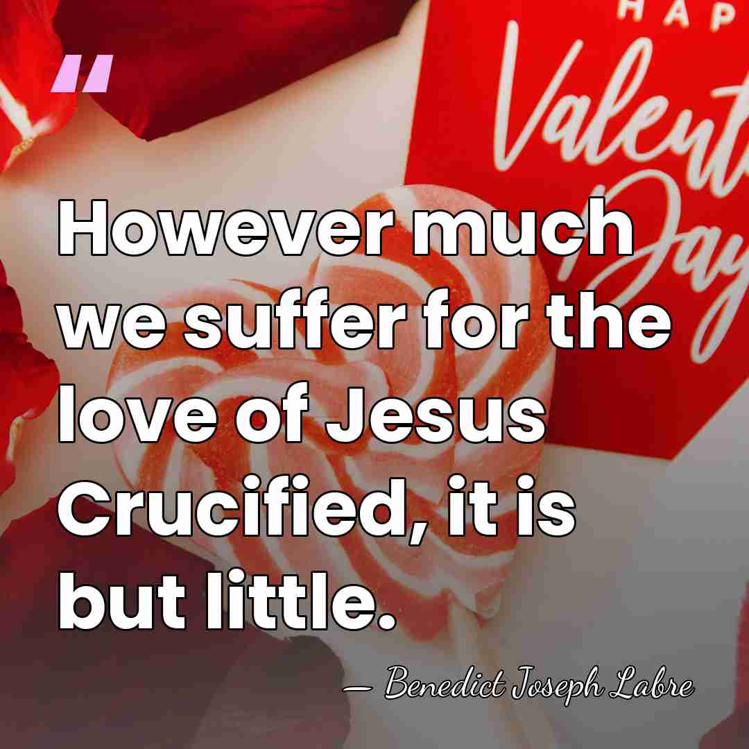 However much we suffer for the love of Jesus Crucified, it is&hellip; - Benedict Joseph Labre