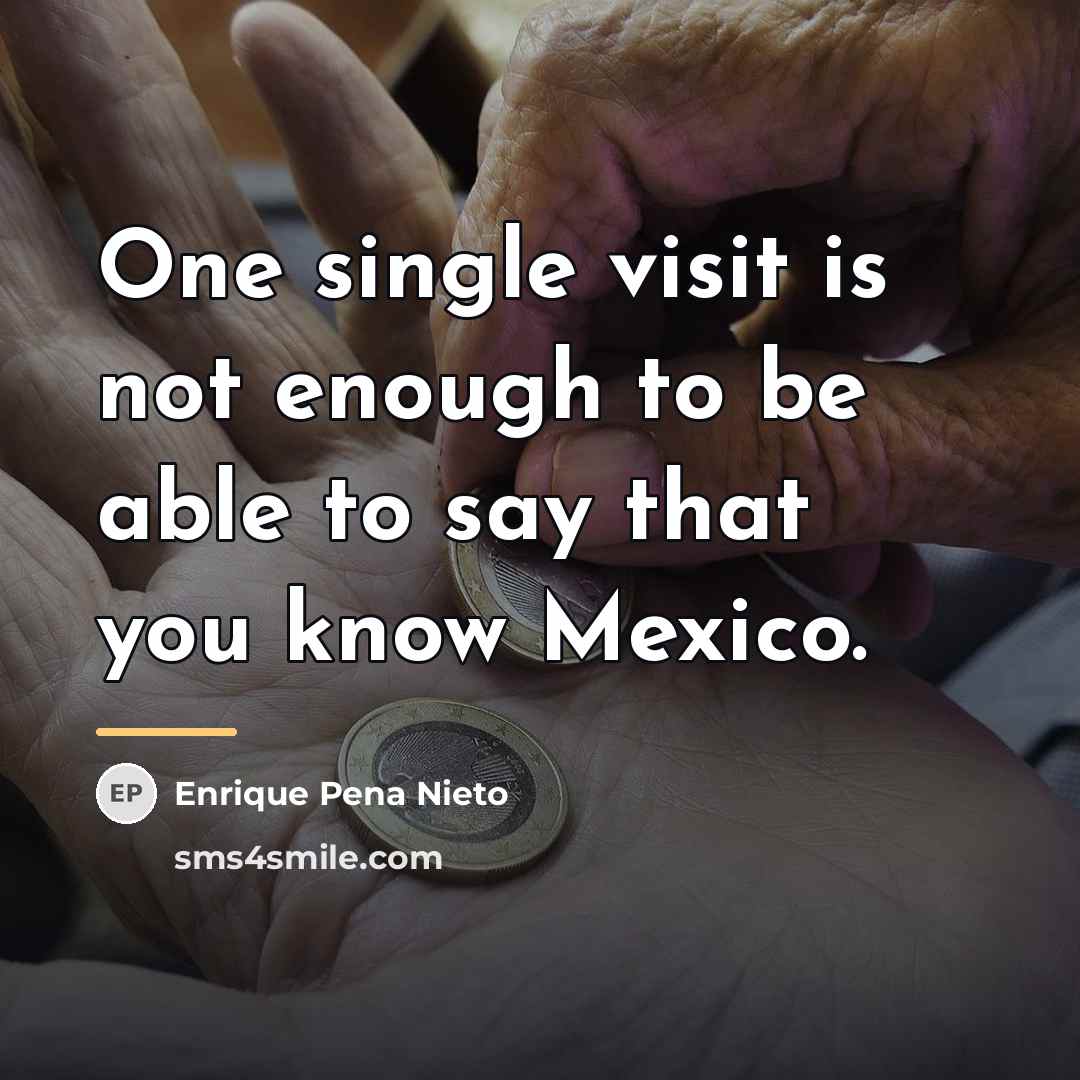 “One single visit is not enough to be able to…” quote by Enrique Pena Nieto