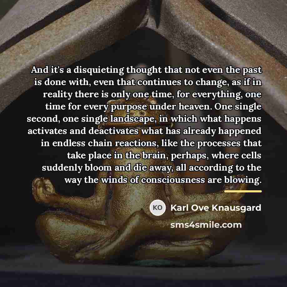“And it's a disquieting thought that not even the past…” quote by Karl Ove Knausgard
