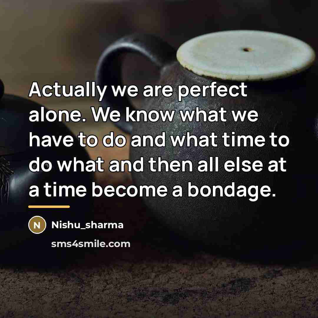 “Actually we are perfect alone. We know what we have…” quote by Nishu_sharma