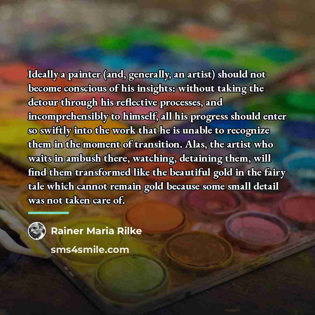 “Ideally a painter (and, generally, an artist) should not become…” quote by Rainer Maria Rilke