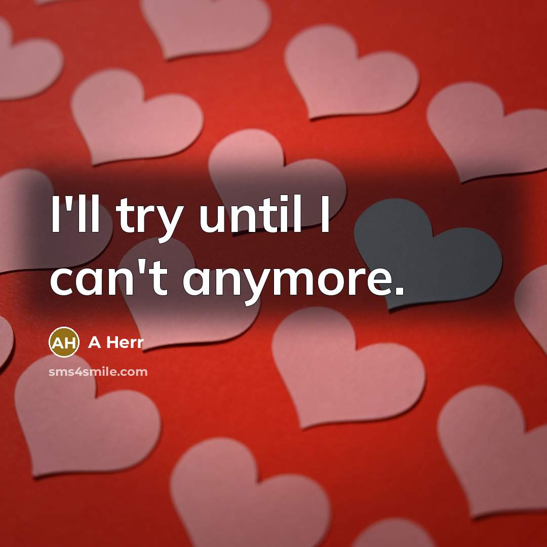 “I'll try until I can't anymore.…” quote by A Herr