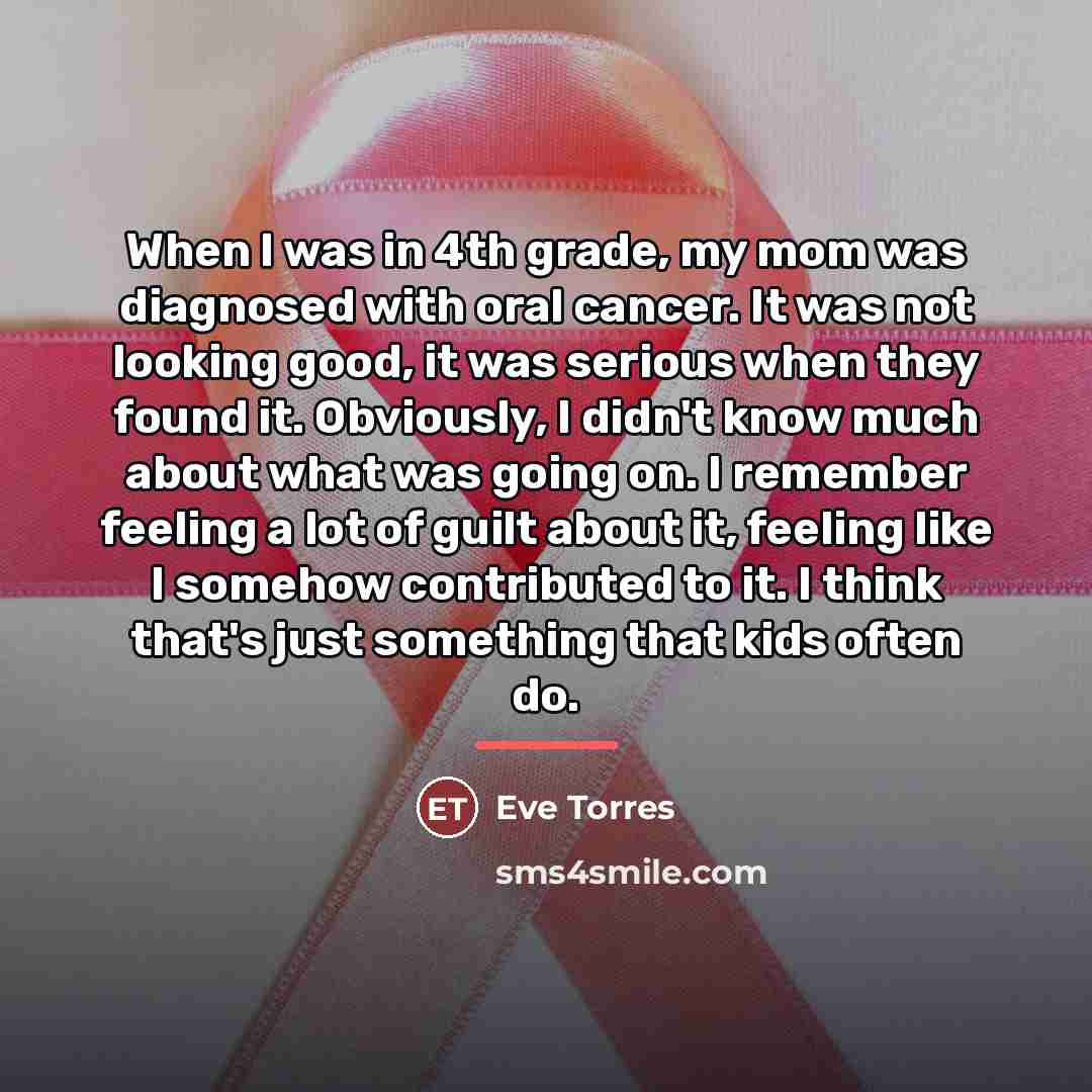 “When I was in 4th grade, my mom was diagnosed…” quote by Eve Torres