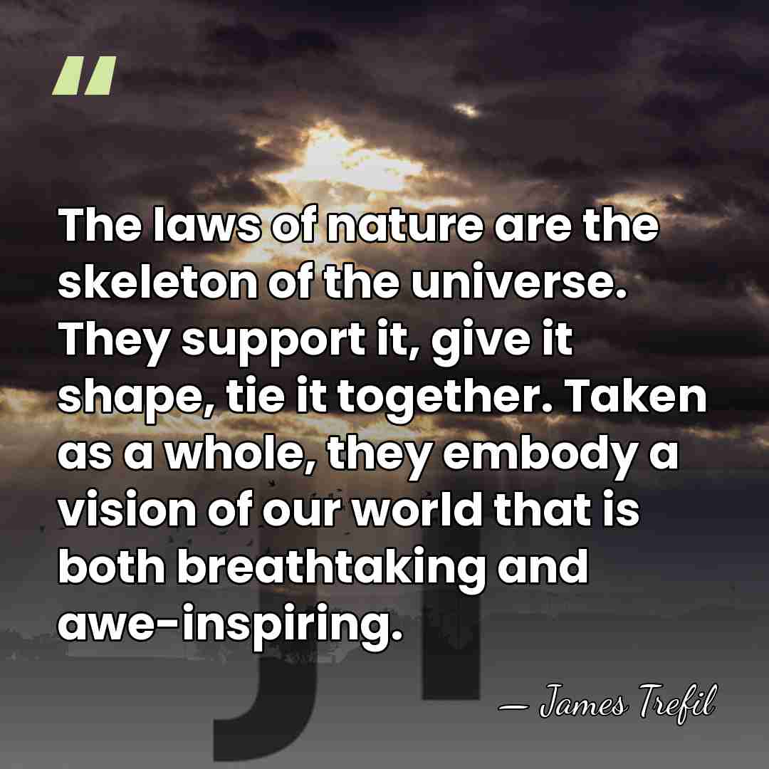 The laws of nature are the skeleton of the universe. They support&hellip; - James Trefil