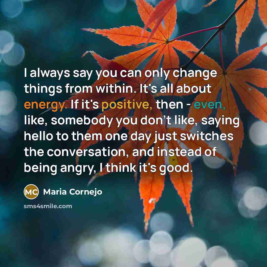 “I always say you can only change things from within.…” quote by Maria Cornejo