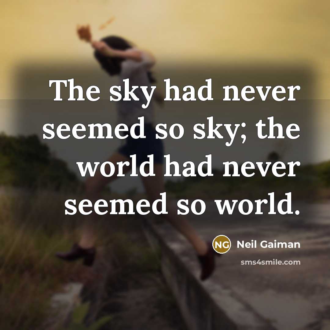 “The sky had never seemed so sky; the world had…” quote by Neil Gaiman