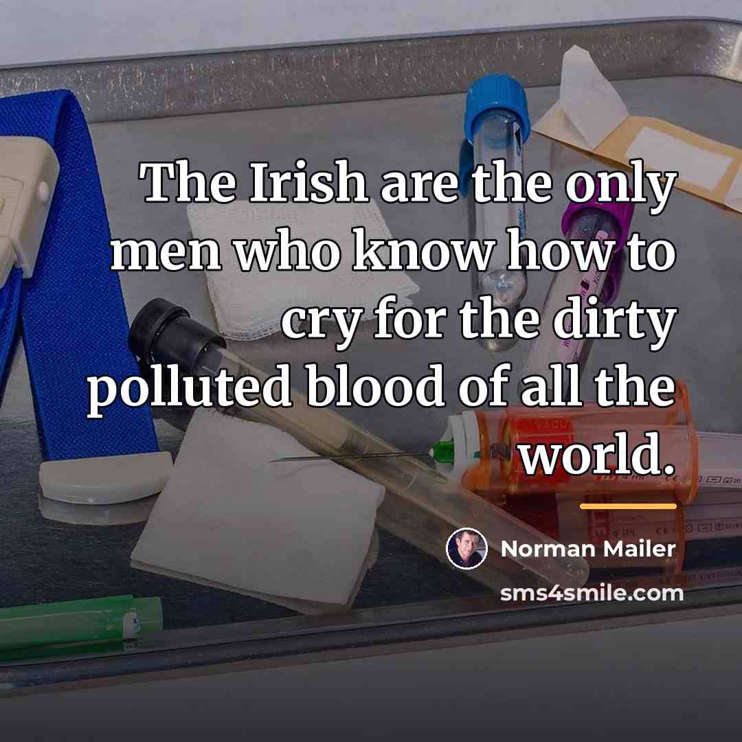 “The Irish are the only men who know how to…” quote by Norman Mailer