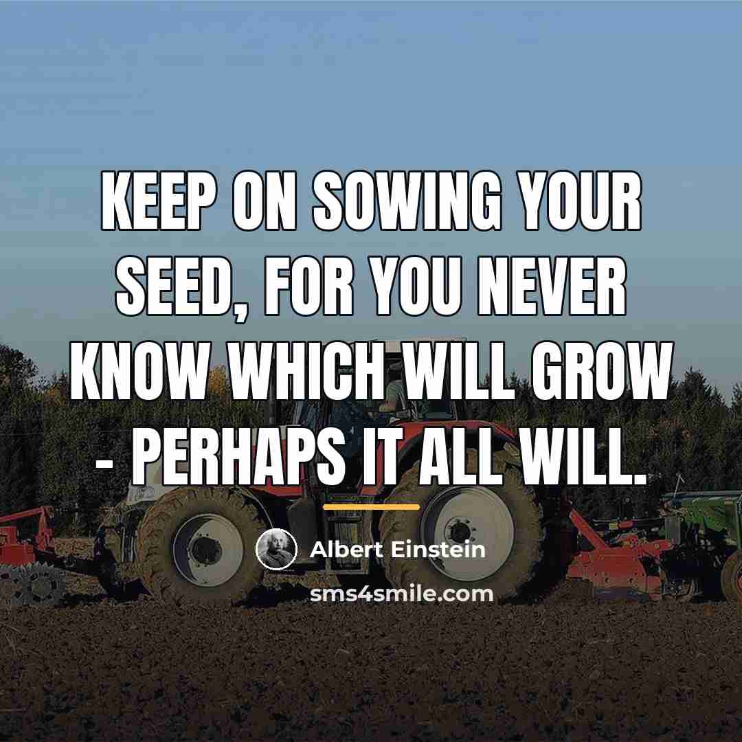 “Keep on sowing your seed, for you never know which…” quote by Albert Einstein